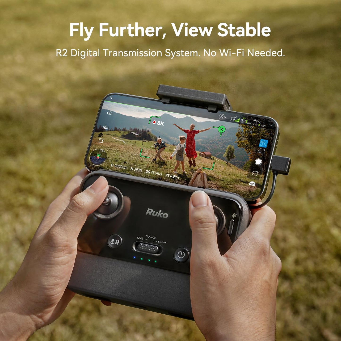 Ruko U11MINI 4K (RC3), Professional 8K Drone with 5.5" Touchcreen, Drones with camera for Adults 4K Video, 3-Axis Gimbal, 20000ft FPV Transmission, Under 249g FAA Exempt, Beginner (64-Min Flight)