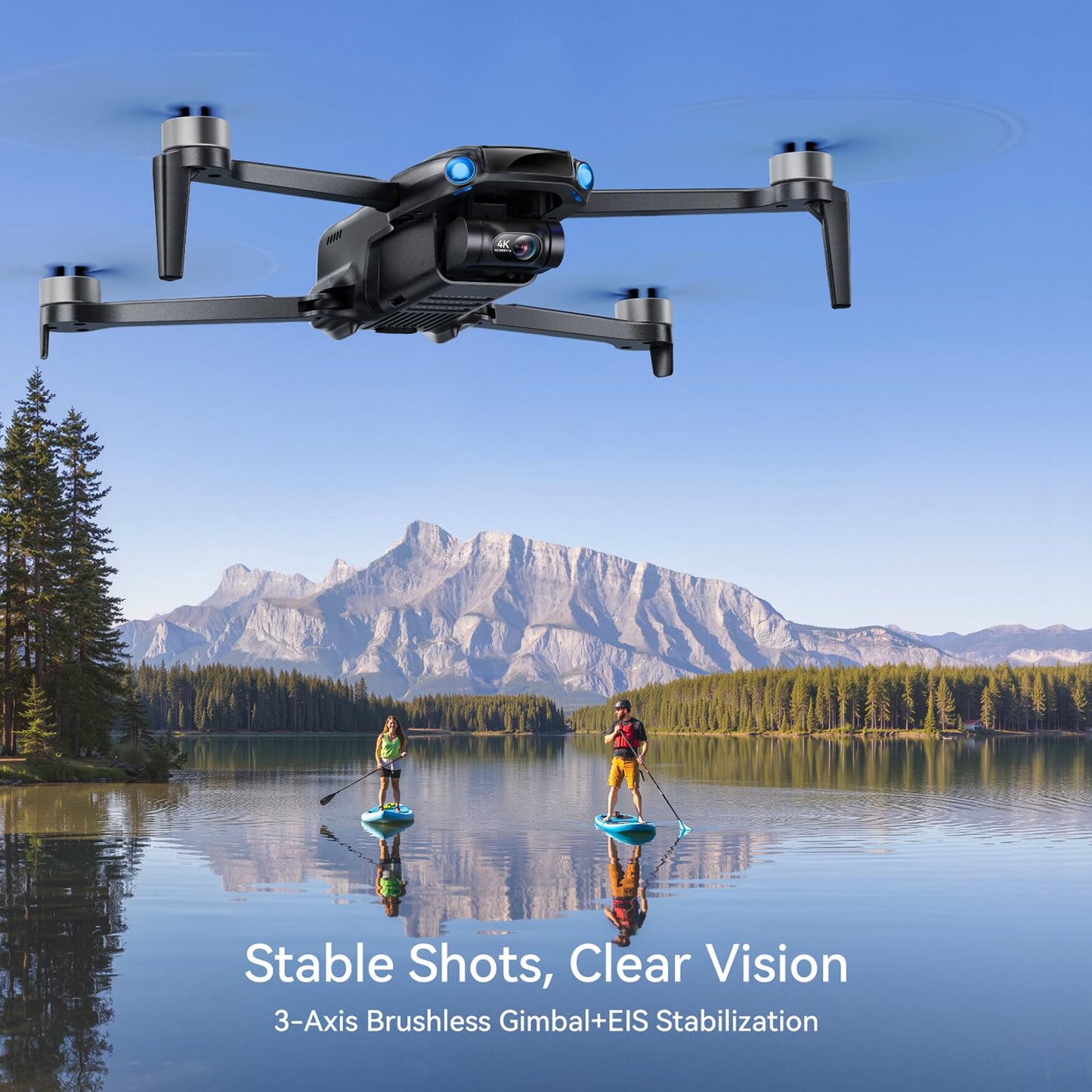 Ruko U11MINI 4K (RC3), Professional 8K Drone with 5.5" Touchcreen, Drones with camera for Adults 4K Video, 3-Axis Gimbal, 20000ft FPV Transmission, Under 249g FAA Exempt, Beginner (64-Min Flight)