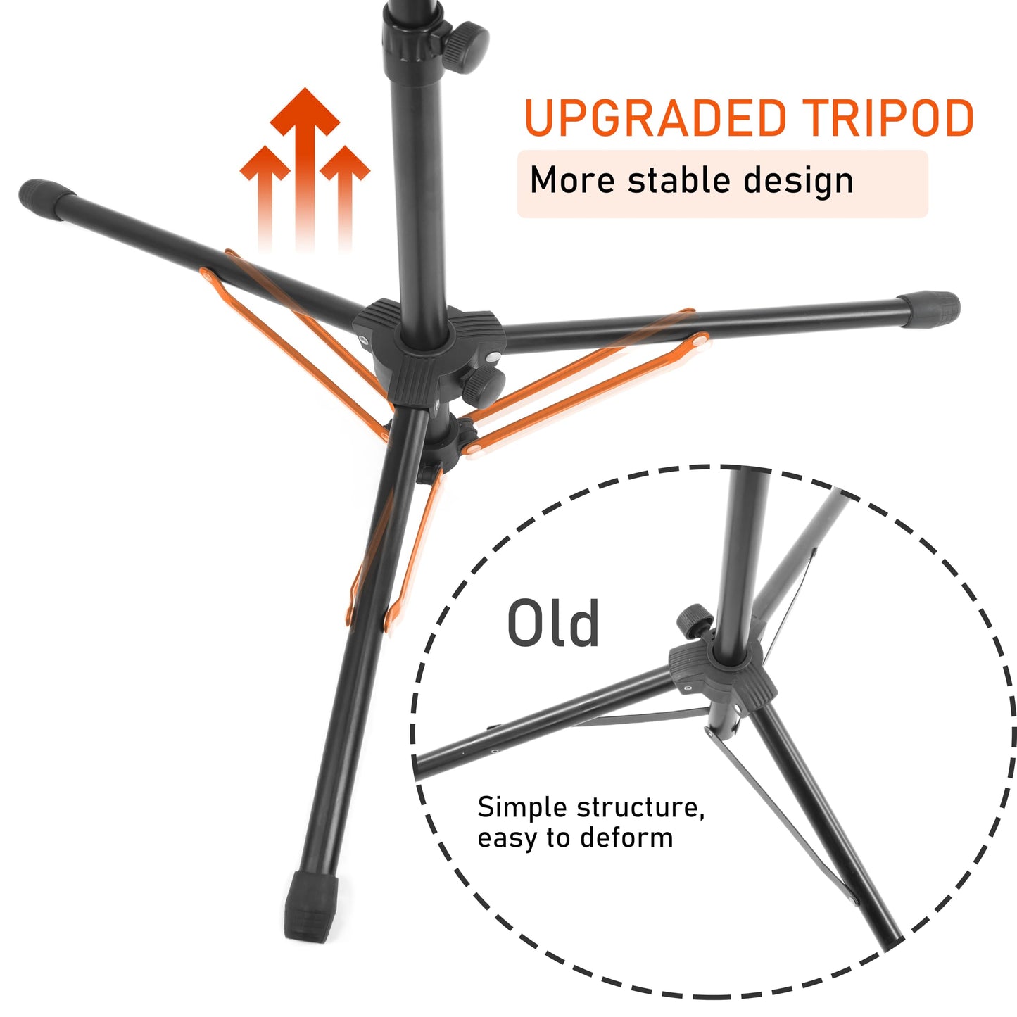 Microphone Stand Floor Foldable Mic Stand Heavy Duty Tripod Boom Arm with 2 Screws Adapter 2 Mic Clips 2 Foam Covers and Carrying Bag for Singing Karaoke Stage HLS02