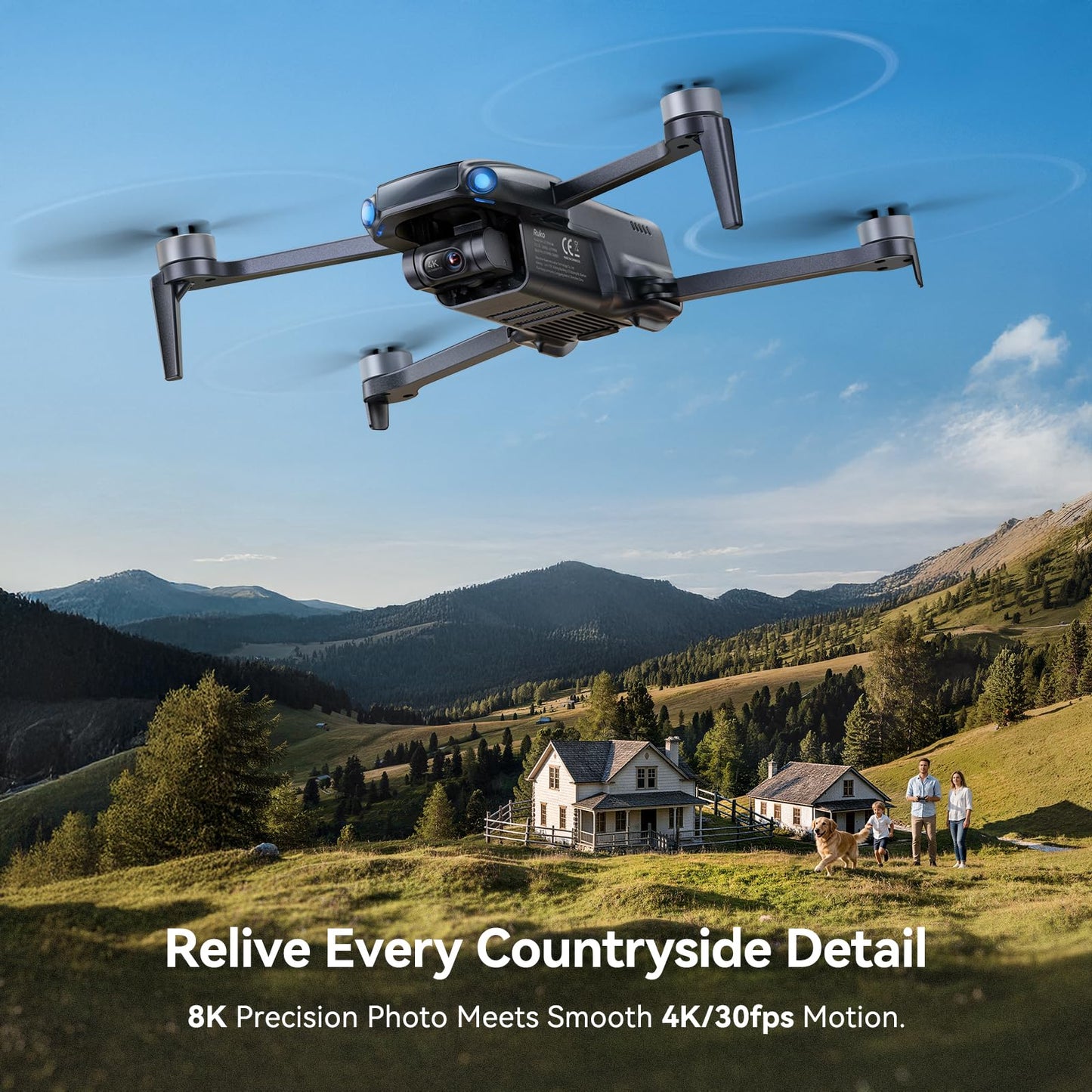 Ruko U11MINI 4K (RC3), Professional 8K Drone with 5.5" Touchcreen, Drones with camera for Adults 4K Video, 3-Axis Gimbal, 20000ft FPV Transmission, Under 249g FAA Exempt, Beginner (64-Min Flight)